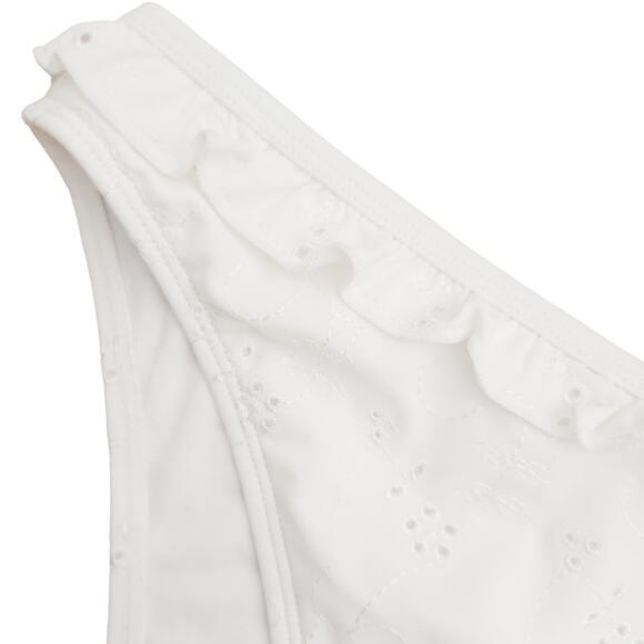 ASOS Swim broderie embroidered white eyelet ruffle hipster bikini bottoms 12 NEW - Picture 3 of 7